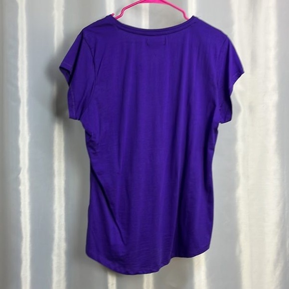 Women's Purple V-Neck Tee - Picture 2 of 2
